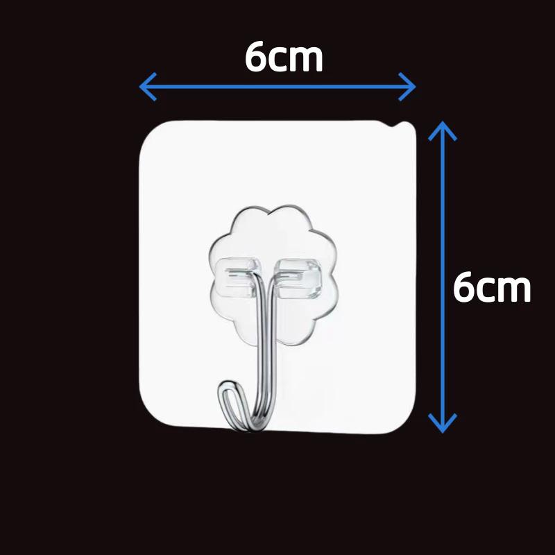 10Pcs Transparent Stainless Steel Strong Self Adhesive Hooks Key Storage Hanger For Kitchen Bathroom Door Wall Multi-Function