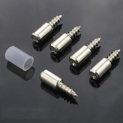 YANYULI Shelf Support Dowels, Shelf Pins, Set of 20, Screw-On with Rubber Sleeves, Easy Installation, Fixed Support, Shelf Support Pins, Shelf Support