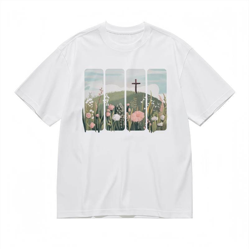 

Men s Fashion Classic T-Shirt Landscape Garden Art Pattern Graphic Tee 3XL