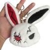 Animal Gothic Bunny Keychain Dark Style Wounded Rabbit Keychain Halloween Key Rings  Halloween