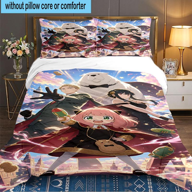 Fantasy Battle Anya 3pcs Bedding Set,Including 1pc Duvet Cover And 2pcs Pillowcases Perfect Gift for Christmas,Ideal for Bedroom, Dormitory