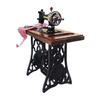 Wood Miniature Sewing Machine Set With Scissors And Fabric For Realistic Dollhouses Scene Display Decoration