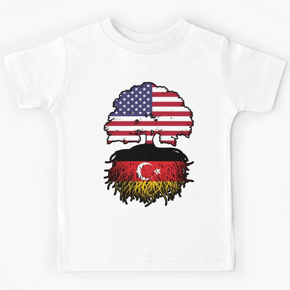 Turkish German German Turks American USA Tree Roots Flag Kids T-Shirt 120