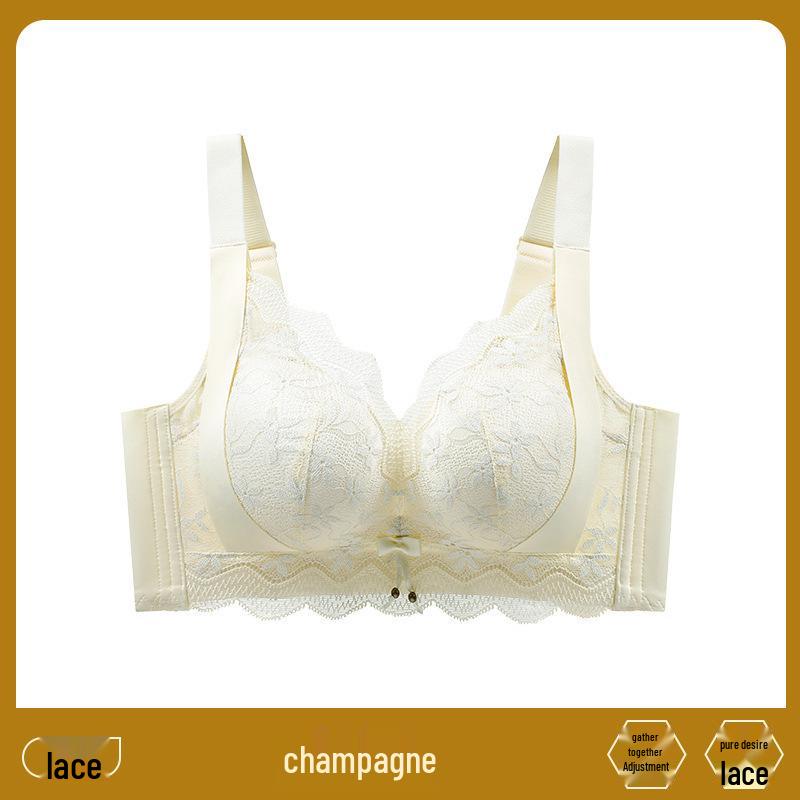 Luxuriöser Damen-Bügelloser Spitzen-BH mit Seitenstütze und Anti-Hänge-Funktion