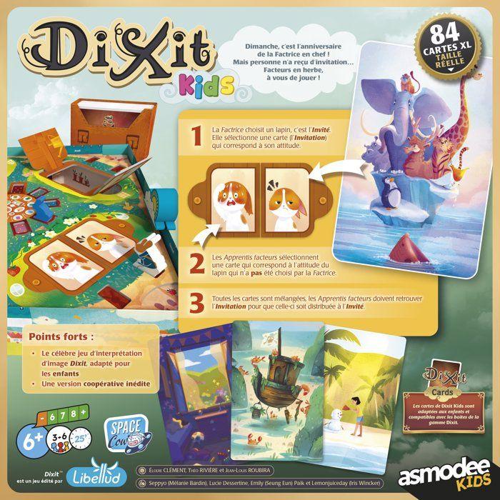LIBELLUD Dixit Kids - Kooperatives Kinderspiel - Bildassoziation - 84 illustrierte Karten - ab 6 Jahren - Familienspiel