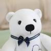 Cute Small Polar Bear Plush Doll Cartoon Little White Bear Doll Bow Tie Little Bear Soothing Pillow Gift