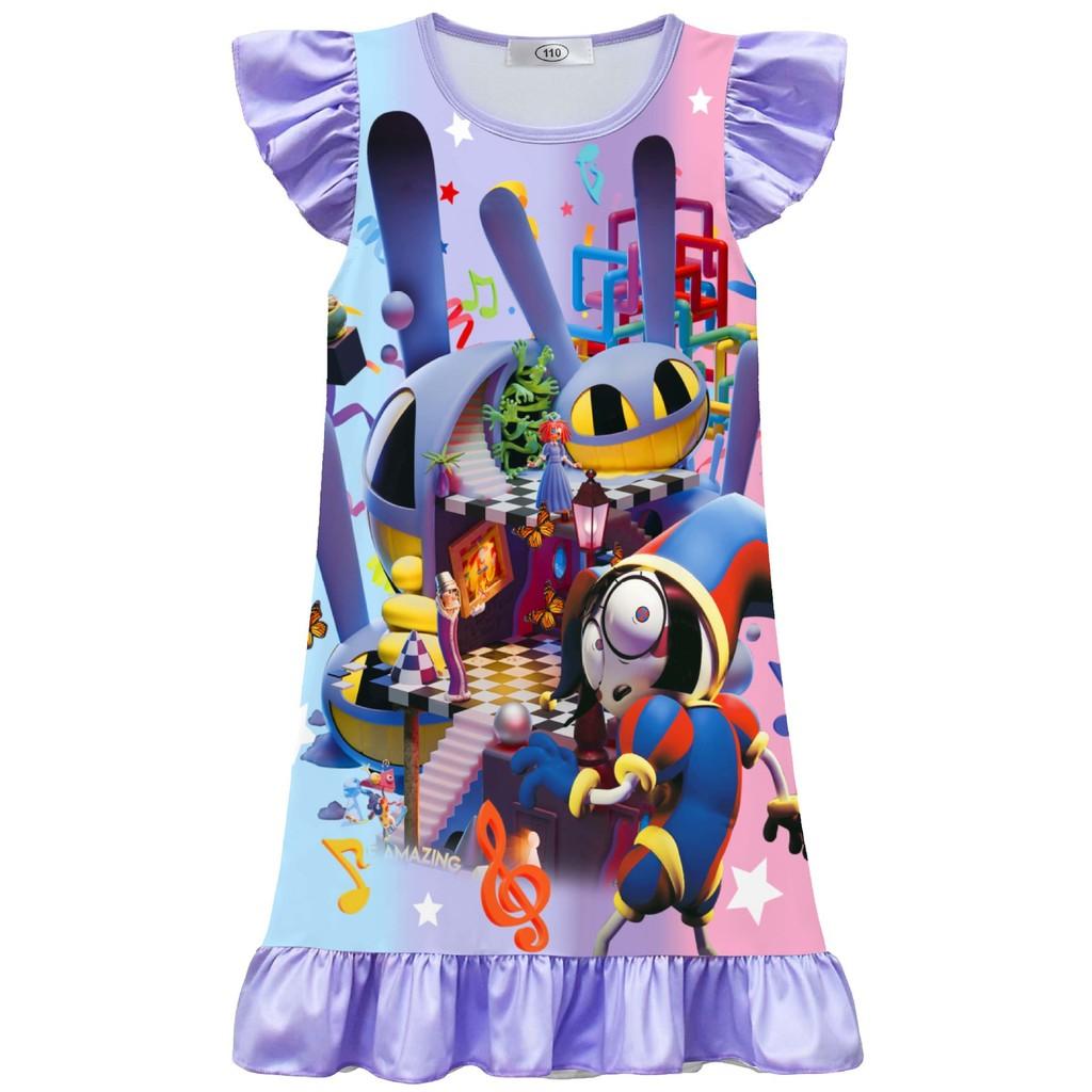 82628 Kids Girls The Amazing Digital Circus Cartoon Dress 110cm фиолетовый