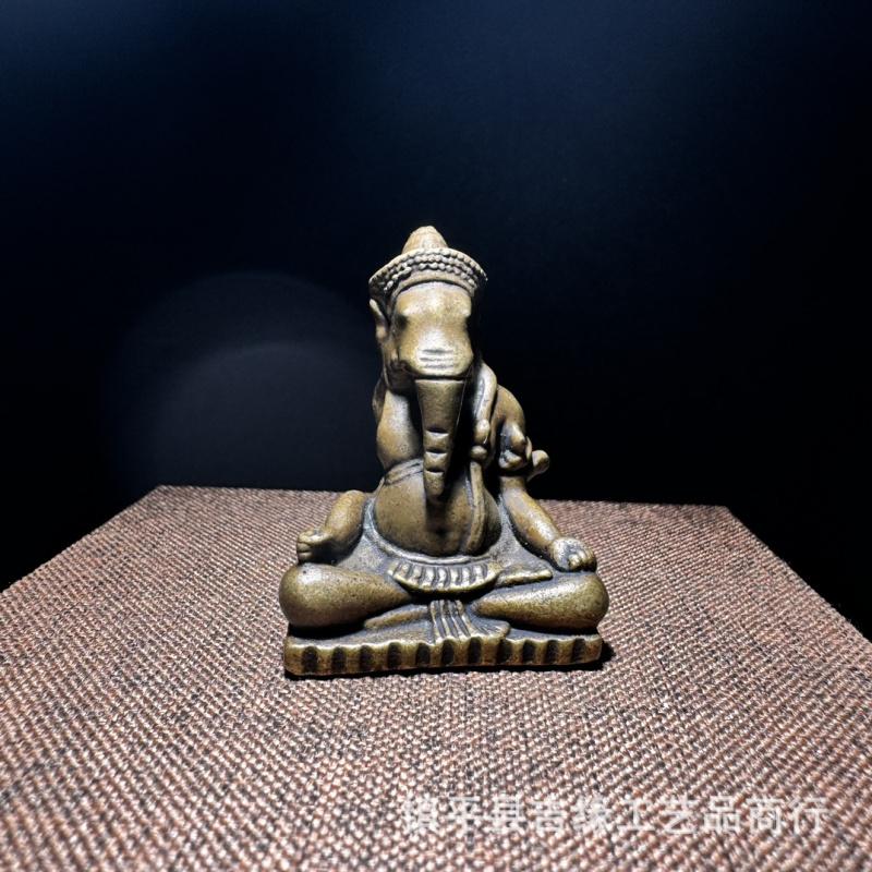 Huang Cai Shen Antique Imitation Crafts Copper Sculpture Ornament Iron Pendant Accessory Hanging Tibetan Style Collectible Craft