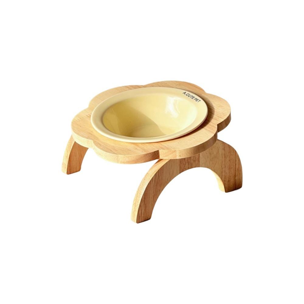 Ceramic Elevated Cat Bowl Anti-Spill Raised Cat Food Bowl Flower Shaped Pet Bowl  Neck Protection