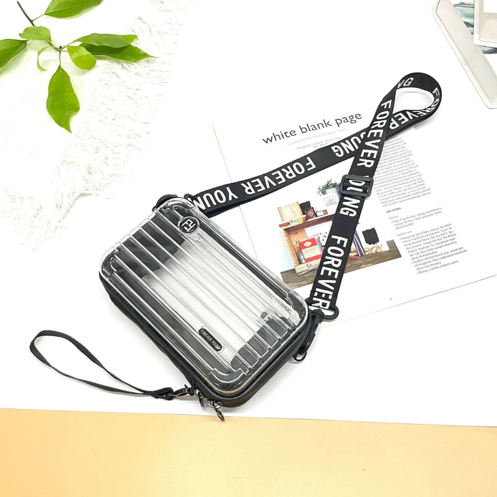 MANATAS Suitcase-Style Shoulder Bag with a Pop Logo and Colorful Design, Small Multi-Case Carry-On Pouch, Lightweight Hard Case, Smartphone Pouch,