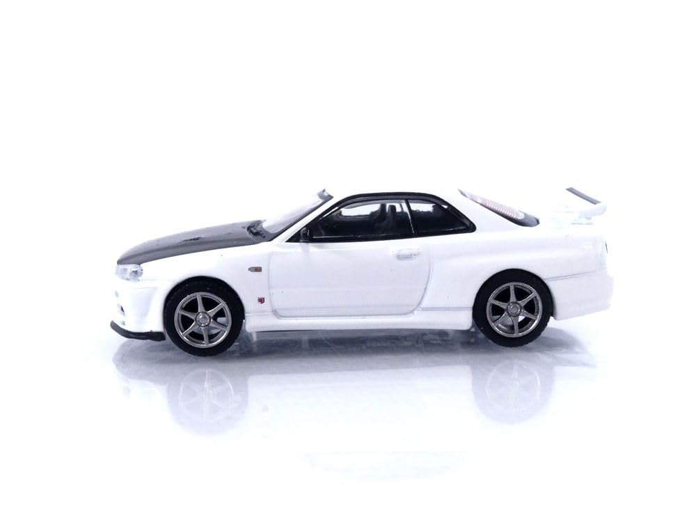 TrueScale Miniatures MINI GT 164 Nissan Skyline GT-R R34 V-Spec II N1 White (Right-Hand Drive) Finished Product