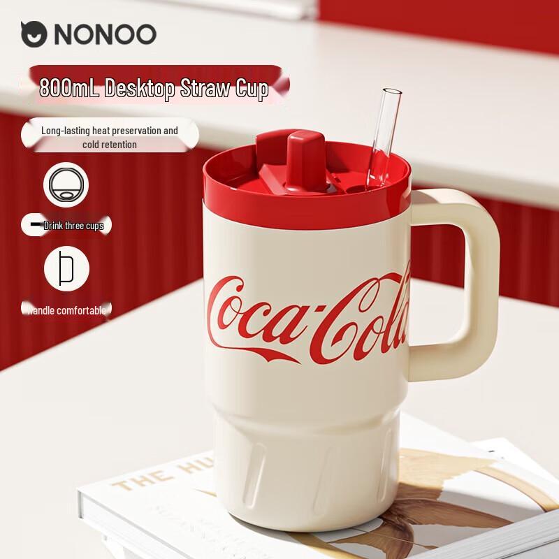 NONOO Coca-Cola Insulated Straw Water Bottle 800ml