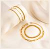 18K Gold Plated Bracelets for Women, Adjustable Layered Paperclip Chain Cuban Link Charm Bracelets,Waterproof Stackable Jewelry