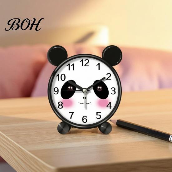Battery Powered Clock Cartoon Animal Alarm for Students, Non-Ticking Quiet Movement Non Ticking Bedroom Clock, Operated Desk Home
