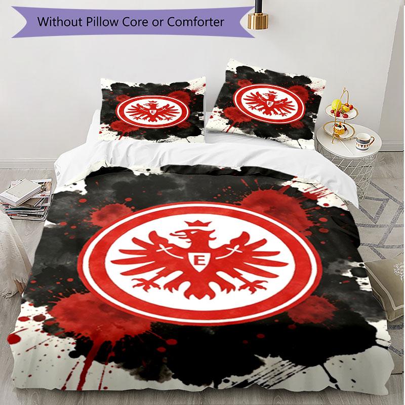 3pcs Duvet Cover Set (1*Duvet Cover + 2*Pillowcase, Without Core), Eintracht Frankfurt Print Soft All‑Season Bedding Set, Home Bedroom Decor Gift
