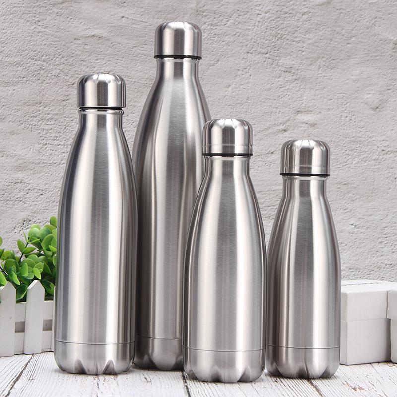 Stainless Steel Water Bottle 1 Liter Drink Bottle for Sport Travel Cups  500 750 1000ml Water Bottles Coke Bottle KTY