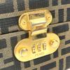 FENDI vintage Zucca logo Box-shaped bag Hand Bag Canvas/Leather Brown