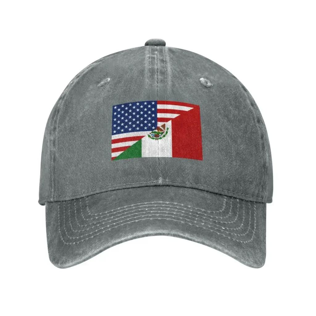 USA MEXICO Flag America Adult Retro Denim Washed Baseball Caps Women Cowboy Street Tide Hat Hiking Womens Trucker Cap