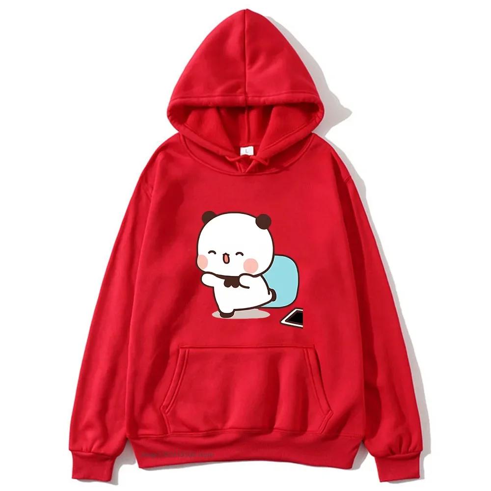 Cute Dudu Is Welcome Home Bubu Hoodies for Women Cute Panda Bears Sweatshirts Couple Clothes Men Kawaii Girls Pullover