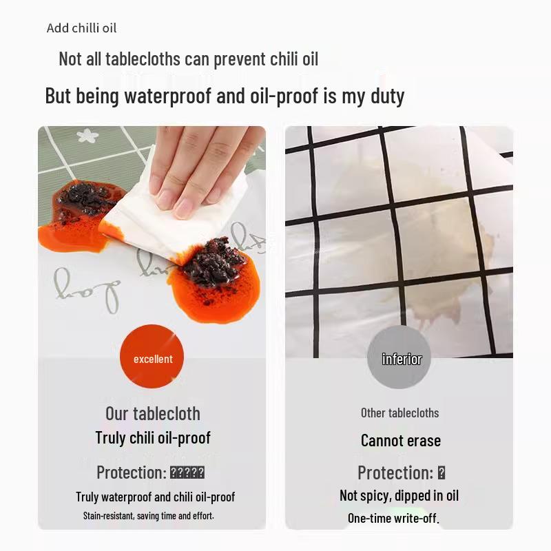 Waterproof Nordic Tablecloth: Oilproof, Scratch & Wear-Resistant, Easy-Clean Rectangular Coffee Table Cover for Outdoor Use