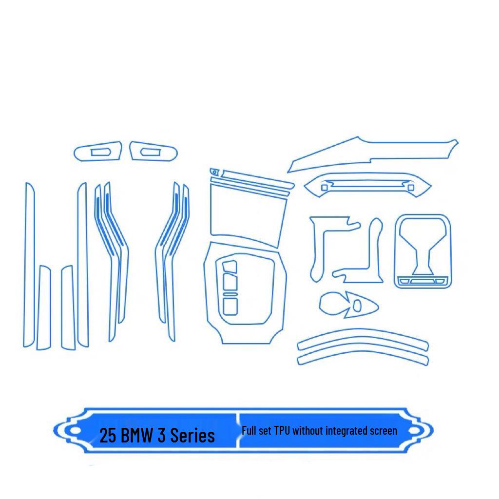 Fits 25 BMW 3 Series Models: Interior Film, Console Shift Lever Film, and Instrument Navigation Screen Protector.