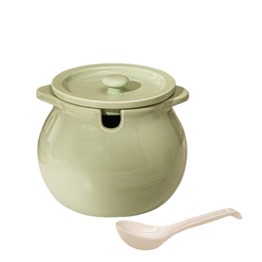 Dustproof Ceramic Lard Jar Large Capacity Condiment Container 3Size Spice Jars Salt/Sugar