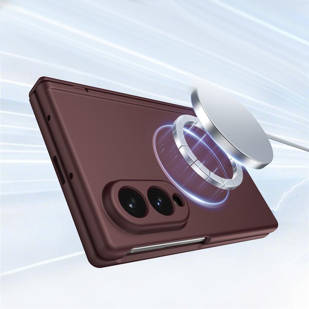 Case for Samsung Galaxy Z Fold 8, with glass for external screen, for MagSafe, burgundy