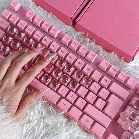 36/40/64/100 Peças Adesivos de Teclado de Silicone para Unhas Longas Transparentes Adesivo para Digitação para Nail Art Mulheres Teclado Elevado Bolhas Capas para Teclado de Laptop PC