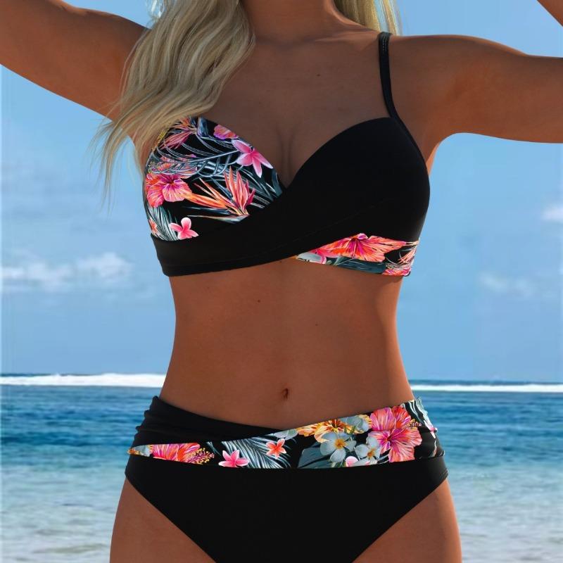 New Sexy Split Twist Bag Small Chest Gathering Foreign Trade Swimsuit for Swimwear