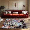 Unique Persian Carpet Pattern Area Rug Non-Slip Floor Mat Home Decor Living Room Entrance Doormat Modern Abstract Design Stylish