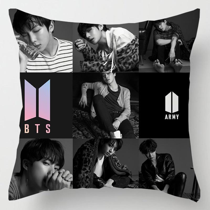BTS Bangtan Kpop Boys Kissenbezug Dekoratives weiches Kissen 45cm 177inch