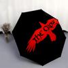 1 Stück The Crow Automatischer Regenschirm | Tragbar Faltbar 8-Rippen Manuell Öffnend, Süßes Halloween & Weihnachtsgeschenk für Draußen, Lässiges Accessoire, Langlebige Schirmkappe y