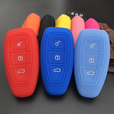 ZAD Silicone Car Key Case Cover for Ford Mondeo Focus Fiesta Kuga C-Max S-Max MK3 Replacement Auto 3 Buttons Key Protector