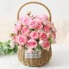 Elegant Pink Small Peonies White Rose Realistic Artificial Flowers Beautiful Fake Flowers Wedding Garden