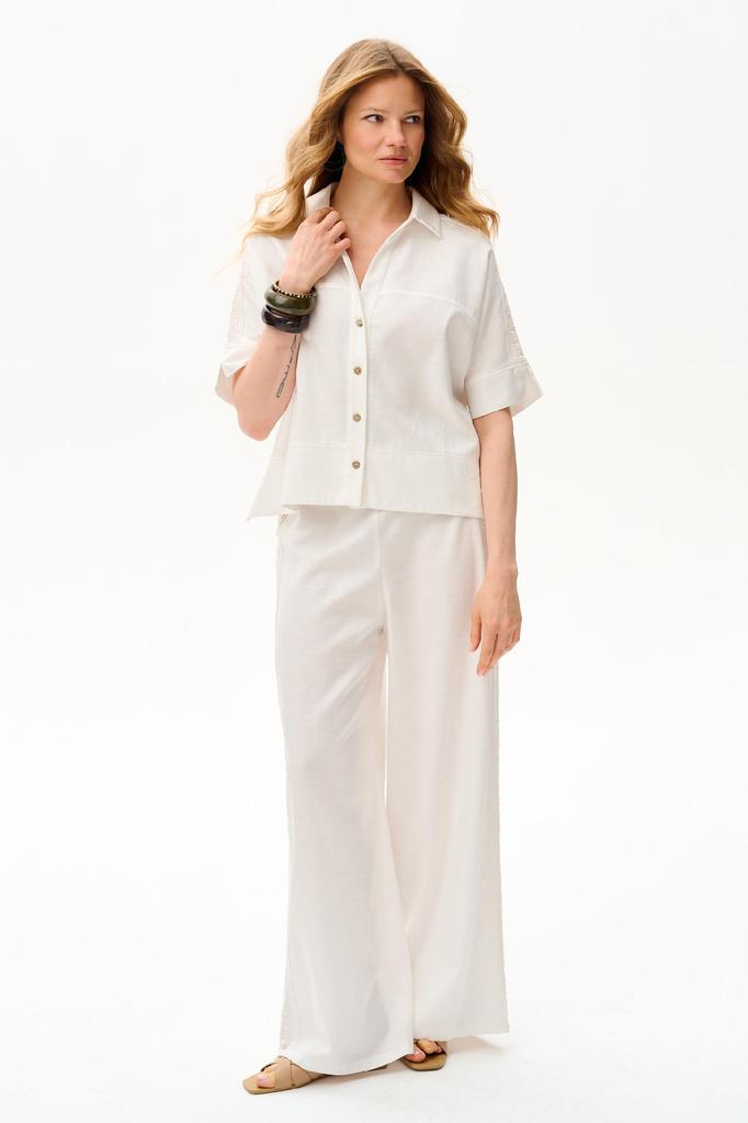 Spodnie Damskie Lumina Off White Lumina Off White Women's Trousers 36