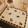 Entrance Doormat Welcome Rug Stain-resistant Wear-resistant Floor Mat Solid Color Geometric Pattern Carpet Home Decoration Rugs