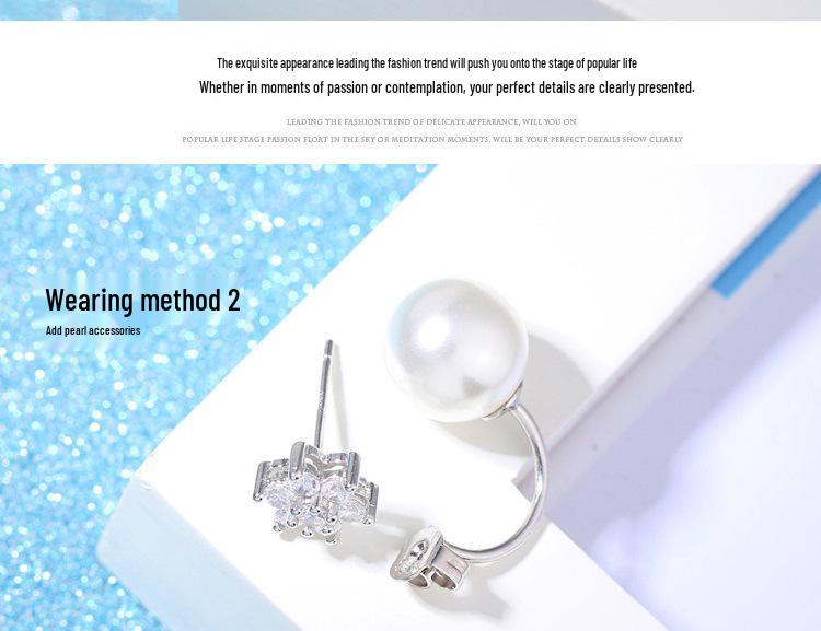 Zhao Liying Guochao Silver Plated Snowflake Earrings - Two Styles In One