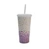 Rhinestone Cold Brew Coffee Cup: Double-Layered PS Straw Cup, Large Capacity, Perfect Gift for Women/Girls