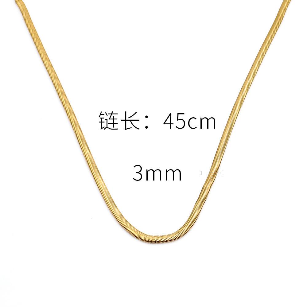 Wind Persönlichkeit Einfache Titanstahl Halskette 18K Gold Vakuum Beschichtet Kubanische Kette Schlangenknochen Kette