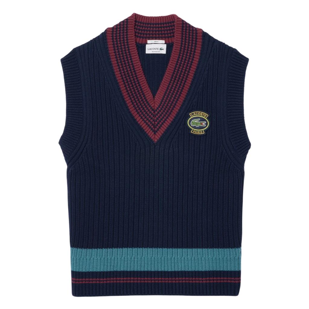 Lacoste Unisex Adult Badge Knitted Regular Sweater Vest