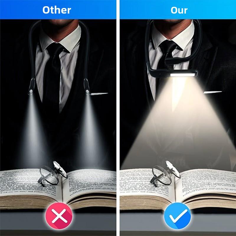 Wearable Neck Light Flexible Gooseneck LED Reading Lamp Long Lasting Rechargeable Birthday Christmas Gift for Book Lovers