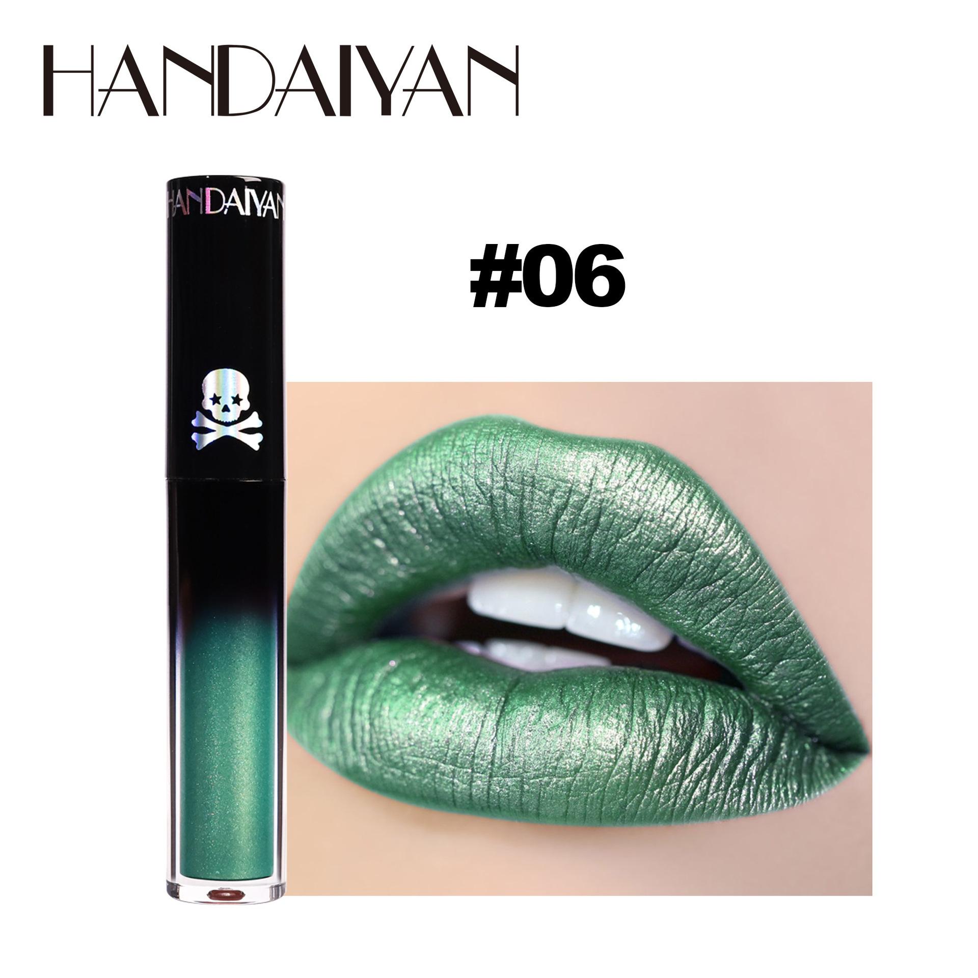 

HANDAIYAN Новый продукт Матовая глазурь для губ в европейском и американском стиле Темный блеск для губ Хэллоуин Губная помада 06