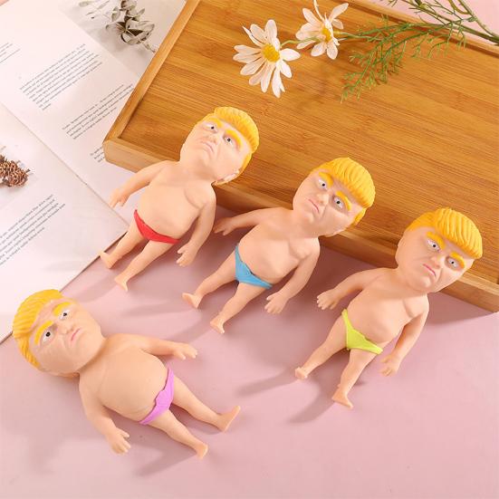 Former President Squishes Toy Removable Underpants Slow Rebound TPR Stress Relief Cartoon Figure Squeeze Sensory Fidget Toy Kids Adults Gift