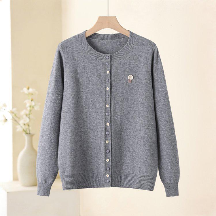 

Stylish Age-Reducing Lightweight Knit Sweater for Middle-Aged Women - Perfect for Spring and Autumn 3XL рожевий