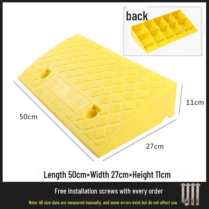 Car Ramp Sill Pad - Plastic Vehicle Curb Slope & Speed Bump
