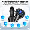Car Phone Charger 4 Ports USB Fast Charging Cigarette Lighter Adapter Digital Display Phone Chargers for Iphone Xiaomi Samsung