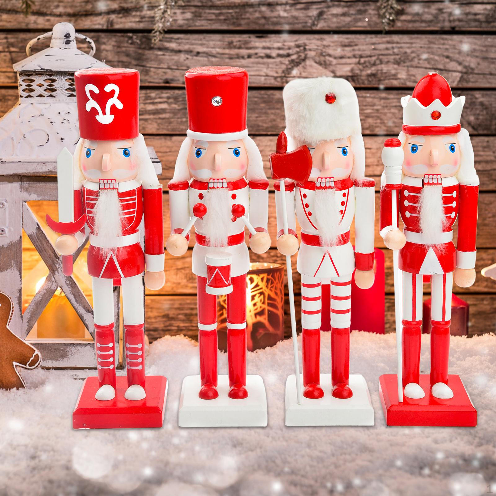 

4 Pieces Nutcracker Ornaments Figurines Classic Style Decorative Unique Gifts Xmas Style D