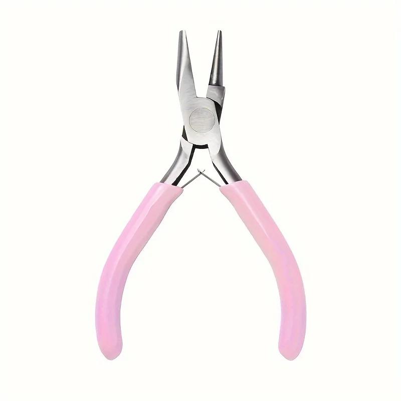 professional round concave pliers, used for jewelry making mini precision wire loop tools, ideal DIY manual tools plier pink-1pc
