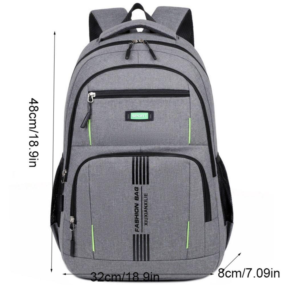 Solid Color Student School Bag Multi-functional Business Computer Bag Travel Knapsack  Camping