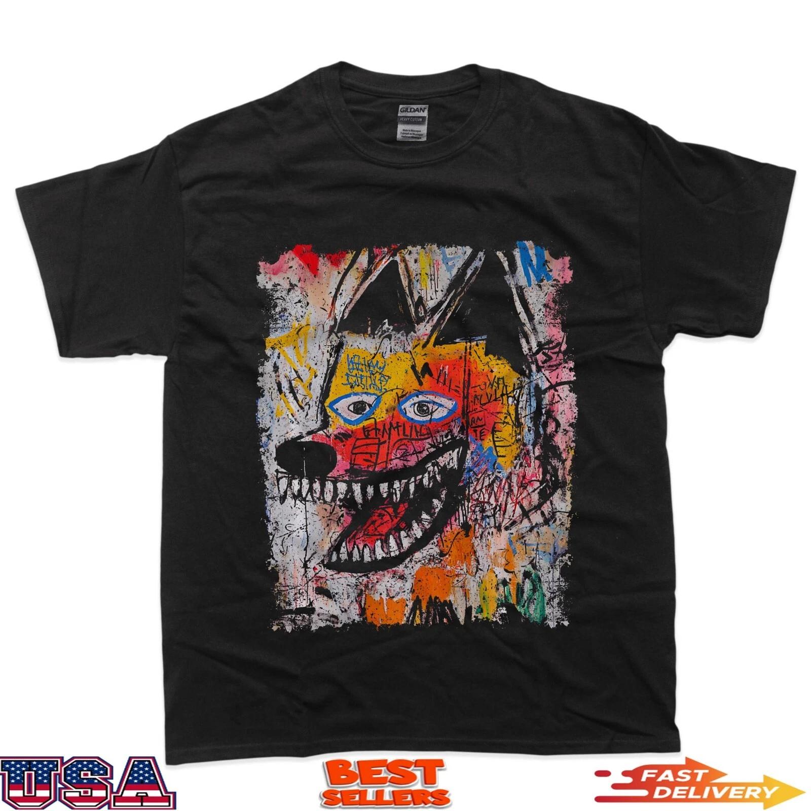 Pop Art Style Dog 90s Men s Graffiti 100% Cotton T-shirt Mens Tees Top M